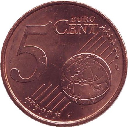 Монета 5 центов. 2002 год, Греция. (Отметка монетного двора: "F") Монета 5 центов. 2002 год, Греция. (Отметка монетного двора: "F")