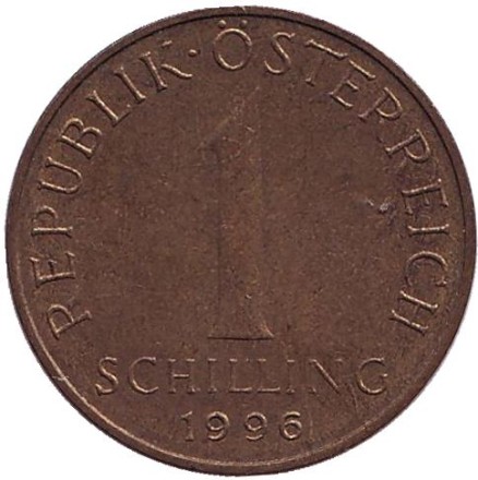 Монета 1 шиллинг. 1996 год, Австрия. Эдельвейс. Монета 1 шиллинг. 1996 год, Австрия. Эдельвейс.