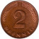 Монета 2 пфеннига. 1985 год (G), ФРГ. Дубовые листья. Монета 2 пфеннига. 1985 год (G), ФРГ. Дубовые листья.