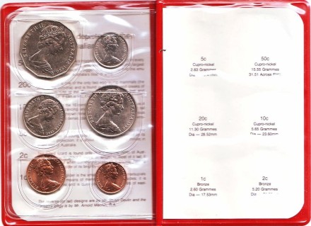 Набор монет Австралии 1980 года. (6 штук).