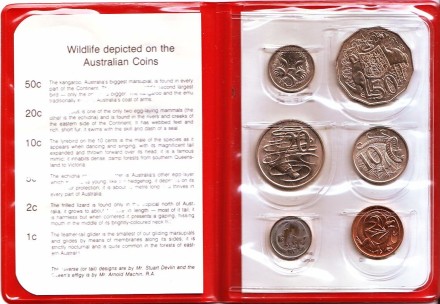 Набор монет Австралии 1980 года. (6 штук).