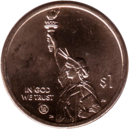 Монета 1 доллар. 2024 год (P), США. Стальной плуг. Серия "Американские инновации".