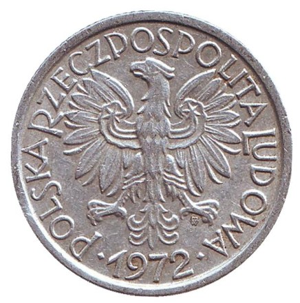 Монета 2 злотых. 1972 год, Польша.
