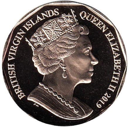 Монета 1 доллар. 2019 год, Британские Виргинские острова. Фламинго Джемса.