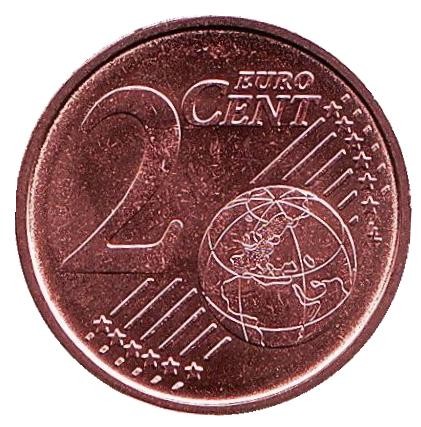 Монета 2 цента. 2019 год, Словения. Монета 2 цента. 2019 год, Словения.