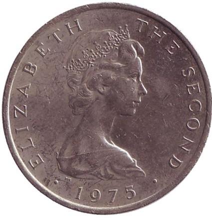 Монета 10 пенсов. 1975 год, Остров Мэн. Трискелион. Монета 10 пенсов. 1975 год, Остров Мэн. Трискелион.