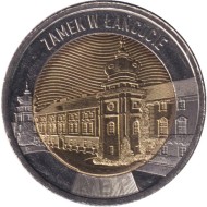 Монета 5 злотых. 2024 год, Польша. Ланьцутский замок.