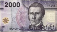 Банкнота 2000 песо. 2013 год, Чили. Банкнота 2000 песо. 2013 год, Чили.