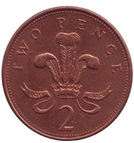 Монета 2 пенса. 2002 год, Великобритания. Монета 2 пенса. 2002 год, Великобритания.