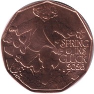 Монета 5 евро. 2026 год, Австрия. Новый год. Прыжок в счастье.