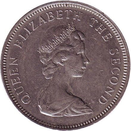 Монета 10 новых пенсов. 1981 год, Джерси. Герб Джерси.