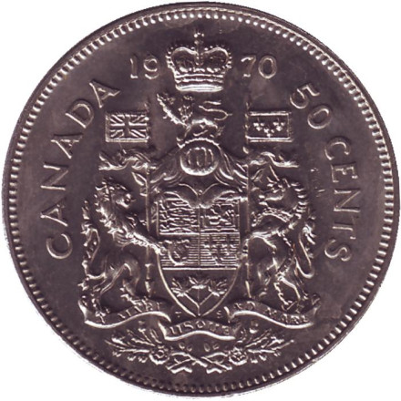 Монета 50 центов. 1970 год, Канада.