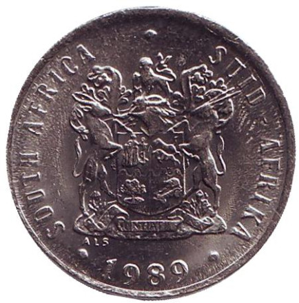 Монета 10 центов. 1989 год, Южная Африка. Алоэ.