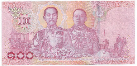 Банкнота 100 батов. 2018 год, Таиланд. Король Рама X.