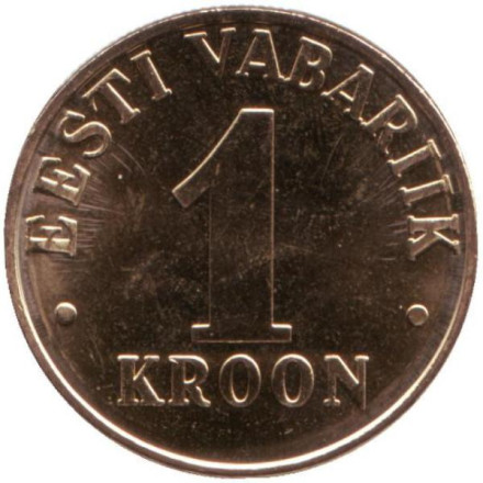 Монета 1 крона. 2001 год, Эстония. UNC