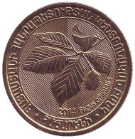 Монета 200 драмов. 2014 год, Армения. Бук восточный. Дикие деревья. Монета 200 драмов. 2014 год, Армения. Бук восточный. Дикие деревья.