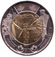 Монета 2 доллара. 2014 год, Канада. Папа, подожди меня! Монета 2 доллара. 2014 год, Канада. Папа, подожди меня!