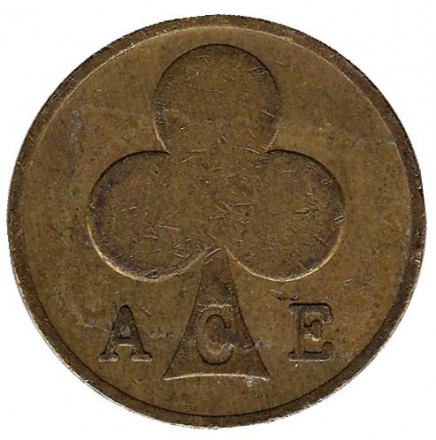 ACE. Туз. Жетон детского парка развлечений "Линнанмяки" в Хельсинки, Финляндия.