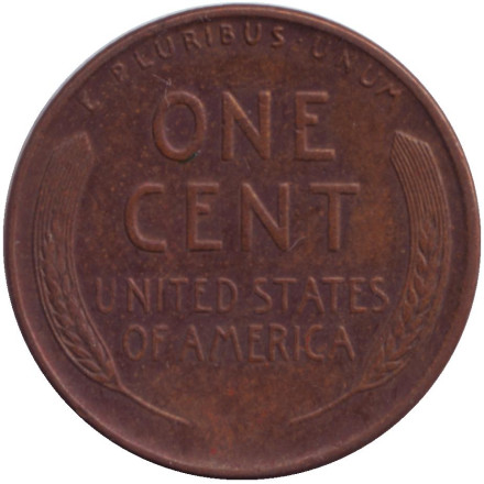 Монета 1 цент. 1942 год (D), США. Линкольн. Монета 1 цент. 1942 год (D), США. Линкольн.