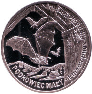 Монета 20 злотых. 2010 год, Польша. Летучая мышь. Малый подковонос. Монета 20 злотых. 2010 год, Польша. Летучая мышь. Малый подковонос.