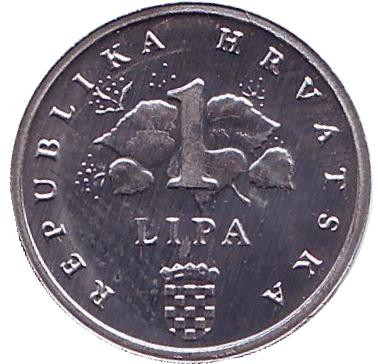 Монета 1 липа. 1993 год, Хорватия. Початок кукурузы. Монета 1 липа. 1993 год, Хорватия. Початок кукурузы.