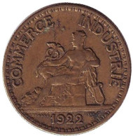 Монета 50 сантимов. 1922 год, Франция. Монета 50 сантимов. 1922 год, Франция.