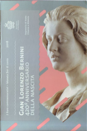 Монета 2 евро. 2018 год, Сан-Марино. 420 лет со дня рождения Джованни Лоренцо Бернини.
