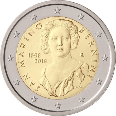 Монета 2 евро. 2018 год, Сан-Марино. 420 лет со дня рождения Джованни Лоренцо Бернини. Монета 2 евро. 2018 год, Сан-Марино. 420 лет со дня рождения Джованни Лоренцо Бернини.