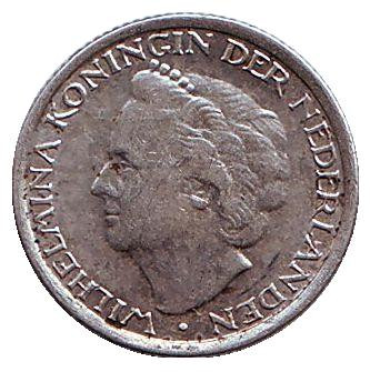 Монета 1/10 гульдена. 1948 год, Кюрасао. Монета 1/10 гульдена. 1948 год, Кюрасао.