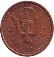 Монета 1 цент. 1986 год, Барбадос. Монета 1 цент. 1986 год, Барбадос.
