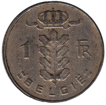 Монета 1 франк. 1960 год, Бельгия. (Belgie)