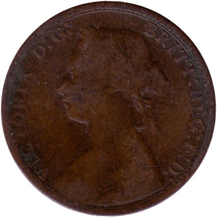 Монета 1/2 пенни. 1876 год, Великобритания. Монета 1/2 пенни. 1876 год, Великобритания.