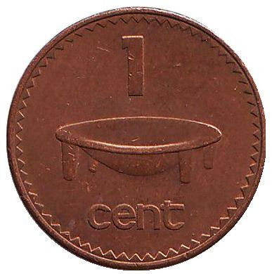 Монета 1 цент. 1969 год, Фиджи. Церемониальная чаша.