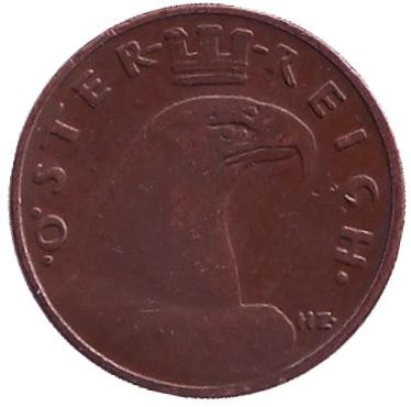 Монета 1 грош. 1938 год, Австрия. Монета 1 грош. 1938 год, Австрия.
