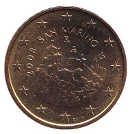 Монета 50 центов. 2008 год, Сан-Марино. Монета 50 центов. 2008 год, Сан-Марино.