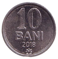 Монета 10 бани. 2018 год, Молдавия. Монета 10 бани. 2018 год, Молдавия.