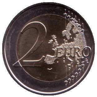 Монета 2 евро. 2023 год, Португалия. Мир между народами.