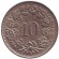 Монета 10 раппенов. 1960 год, Швейцария. Монета 10 раппенов. 1960 год, Швейцария.
