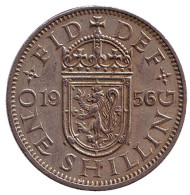 Монета 1 шиллинг. 1956 год, Великобритания. (Герб Шотландии). Монета 1 шиллинг. 1956 год, Великобритания. (Герб Шотландии).
