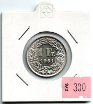 Монета 1 франк. 1961 год, Швейцария. Гельвеция.