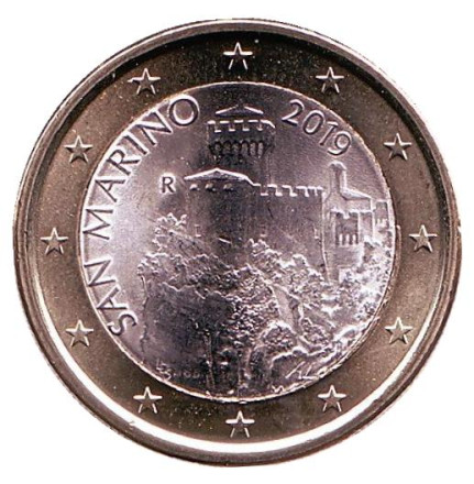 Монета 1 евро. 2019 год, Сан-Марино.