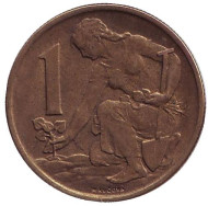 Монета 1 крона. 1964 год, Чехословакия. Монета 1 крона. 1964 год, Чехословакия.