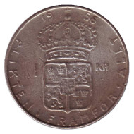 Монета 1 крона. 1956 год, Швеция. Густав VI. Монета 1 крона. 1956 год, Швеция. Густав VI.