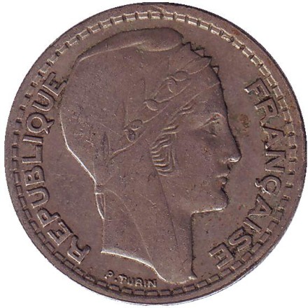 Монета 10 франков. 1946 год, Франция. Монета 10 франков. 1946 год, Франция.