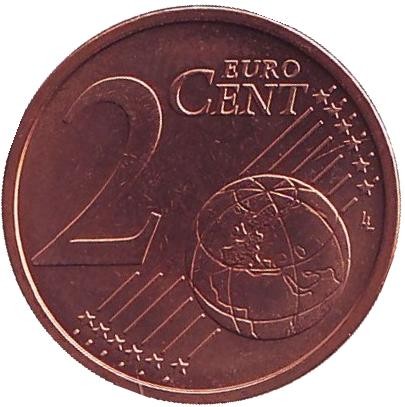 Монета 2 цента. 2004 год (G), Германия.