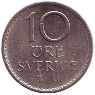 Монета 10 эре. 1972 год, Швеция. Монета 10 эре. 1972 год, Швеция.