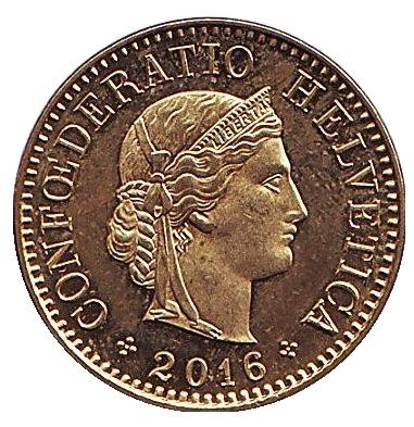 Монета 5 раппенов. 2016 год, Швейцария. Из обращения. Монета 5 раппенов. 2016 год, Швейцария. Из обращения.