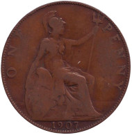 Монета 1 пенни. 1907 год, Великобритания. Монета 1 пенни. 1907 год, Великобритания.