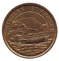 Монета 20 крон. 2011 год, Дания. Пароход "Хьейлен". Монета 20 крон. 2011 год, Дания. Пароход "Хьейлен".