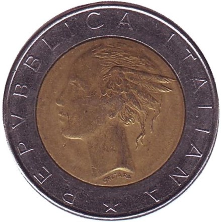 Монета 500 лир. 1983 год, Италия. Квиринальская площадь. Монета 500 лир. 1983 год, Италия. Квиринальская площадь.